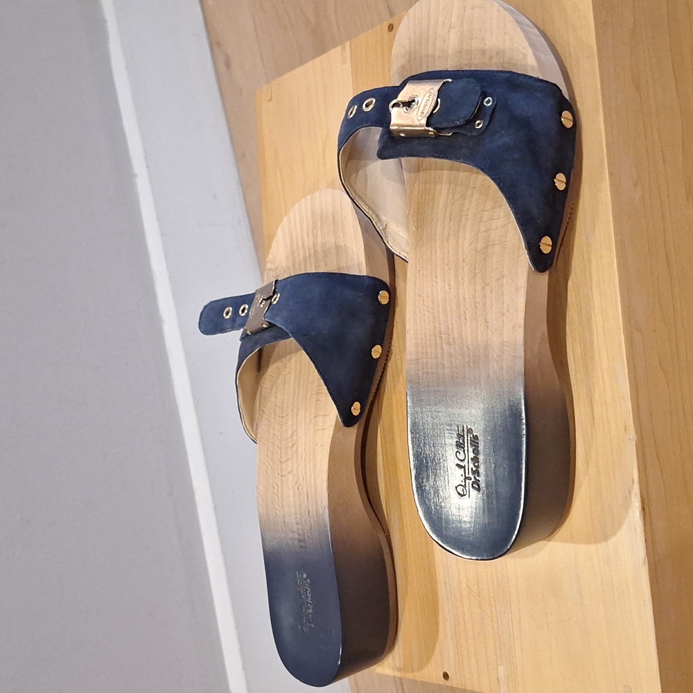 Nearly New Dr Scholl's Wood Original Ombre Gradient Navy 7 - Picture 4 of 8